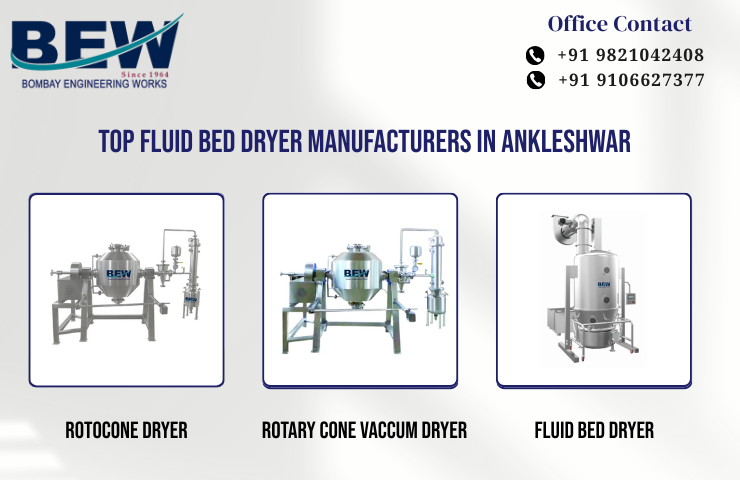 Top Fluid Bed Dryer Manufacturers in Ankleshwar
