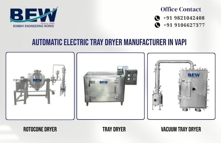 Automatic Electric Tray Dryer Manufacturer in Vapi